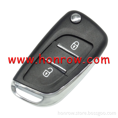 Citroen 2 button modified flip remote key blank with HU83 407 Blade -- With battery place (No Logo)